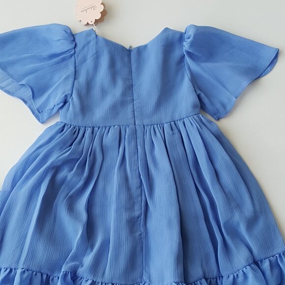 Patachou ! PRINCESS CHARLOTTE STYLE, Chiffon Dress in Cornflower Blue( 3YRS) - Picture 8 of 8